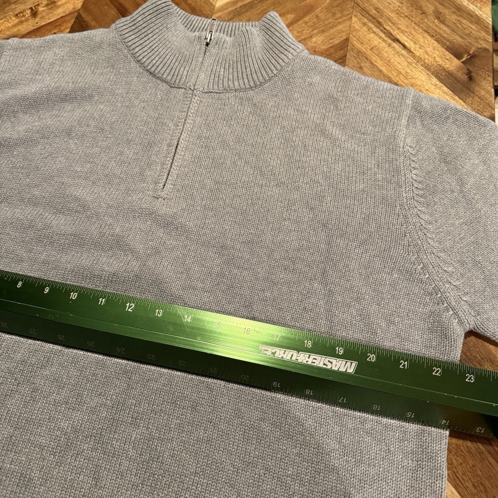 LL Bean Sweater 1/4 Zip Cotton Long Sleeve Pullover Mock Neck Men's Medium - Picture 4 of 6